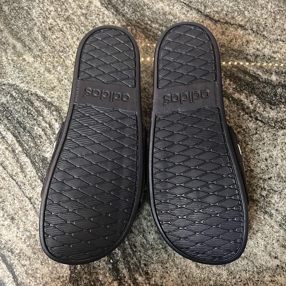 Adidas Adilette Comfort Slides Navy/White M9 or W10 - Picture 5 of 6